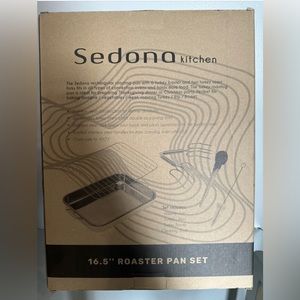 Sedona Kitchen 16.5” Stainless Steel Roaster Pan Set 6-Piece
